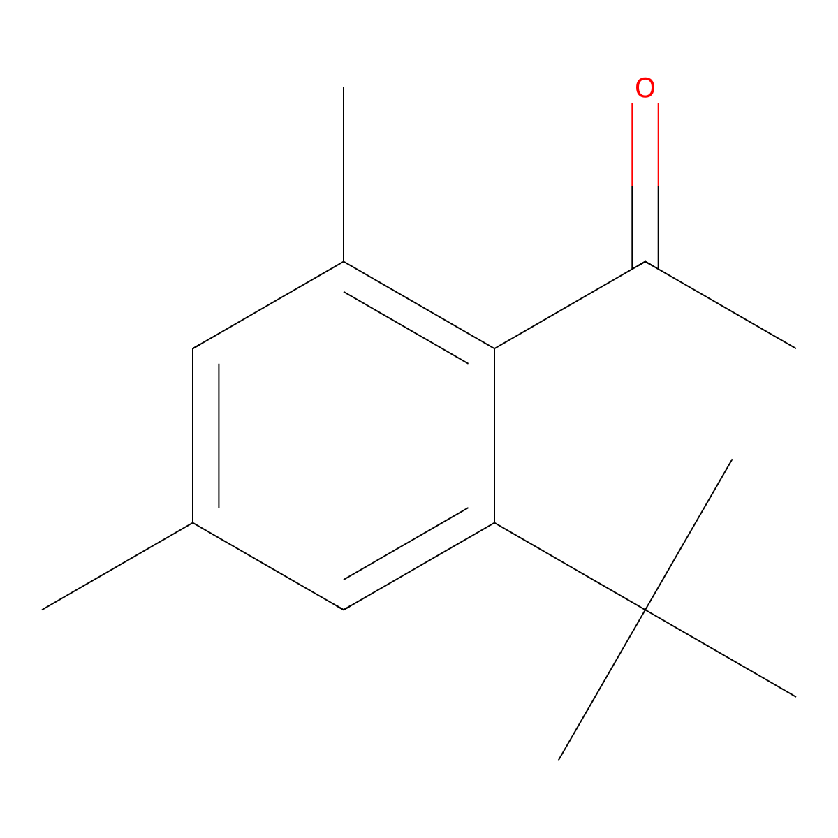 Ethanone, 1-(2-(1,1-dimethylethyl)-4,6-dimethylphenyl)- molecular structure, CAS 82-77-9