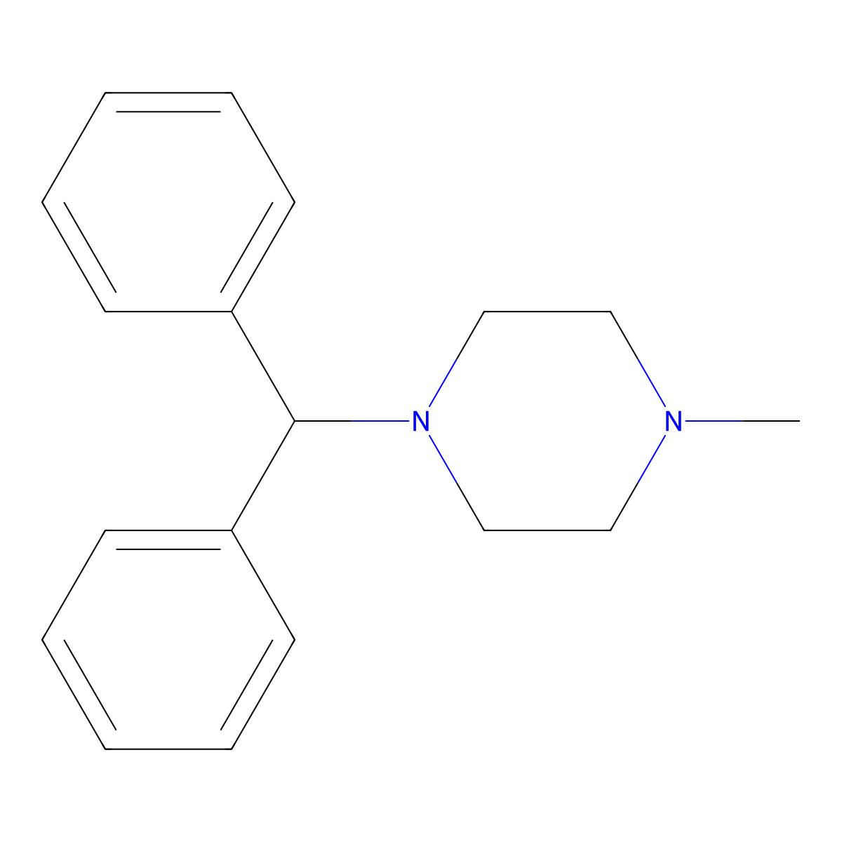 Cyclizine molecular structure, CAS 82-92-8