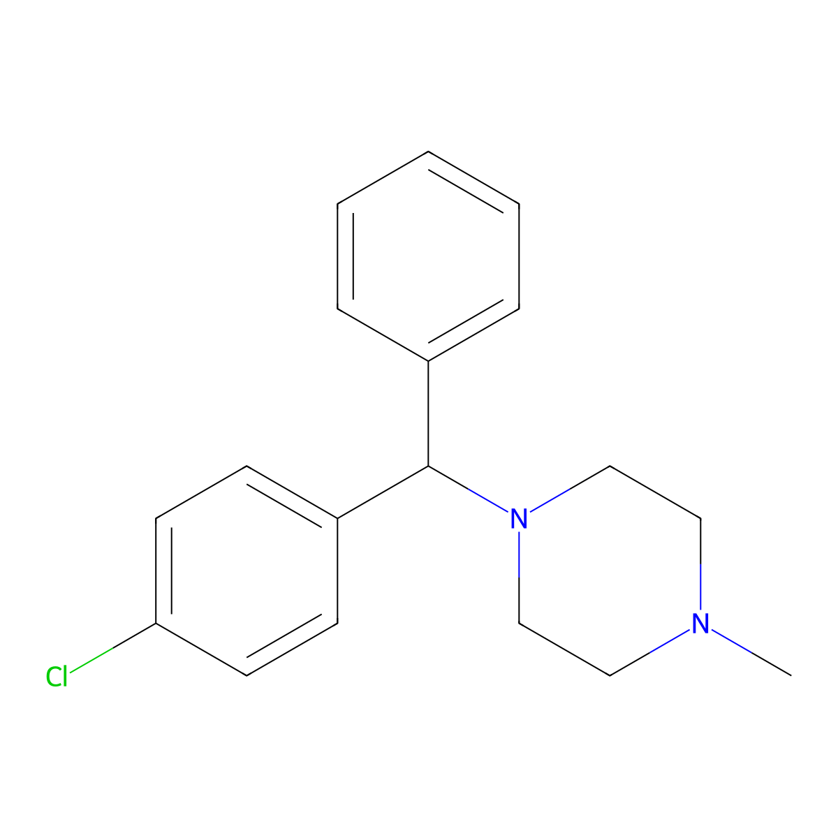 Chlorcyclizine molecular structure, CAS 82-93-9