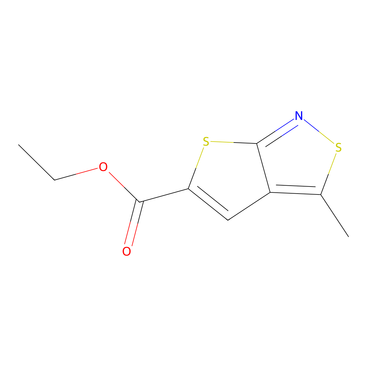 Ethyl 3-methylthieno[2,3-c]isothiazole-5-carboxylate molecular structure, CAS 82000-57-5