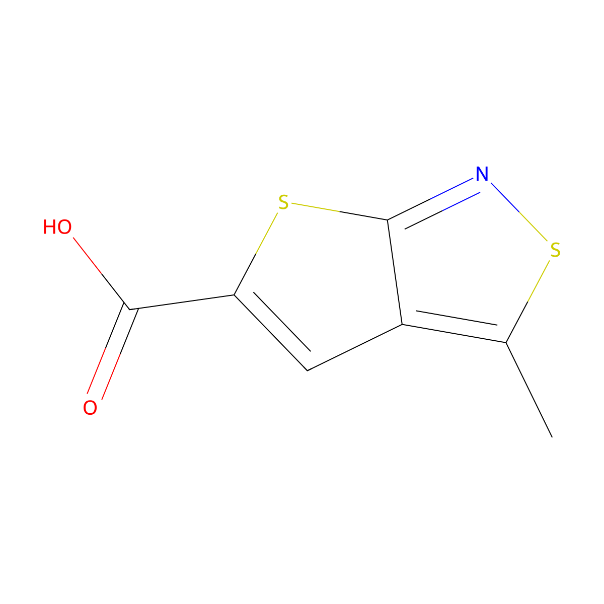 3-Methylthieno[2,3-c]isothiazole-5-carboxylic acid molecular structure, CAS 82000-58-6