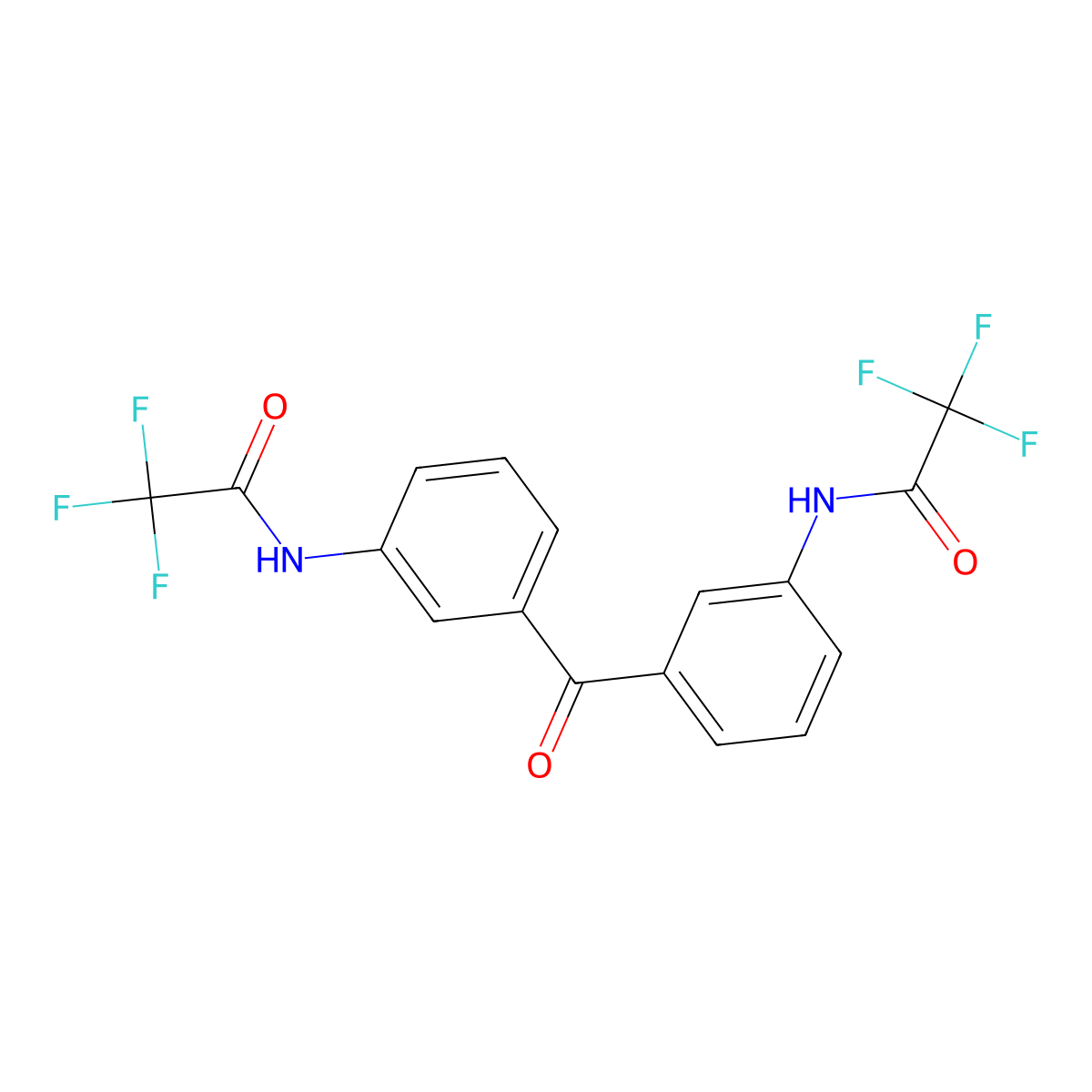 2,2,2-trifluoro-N-[3-[3-[(2,2,2-trifluoroacetyl)amino]benzoyl]phenyl]acetamide molecular structure, CAS 82001-03-4