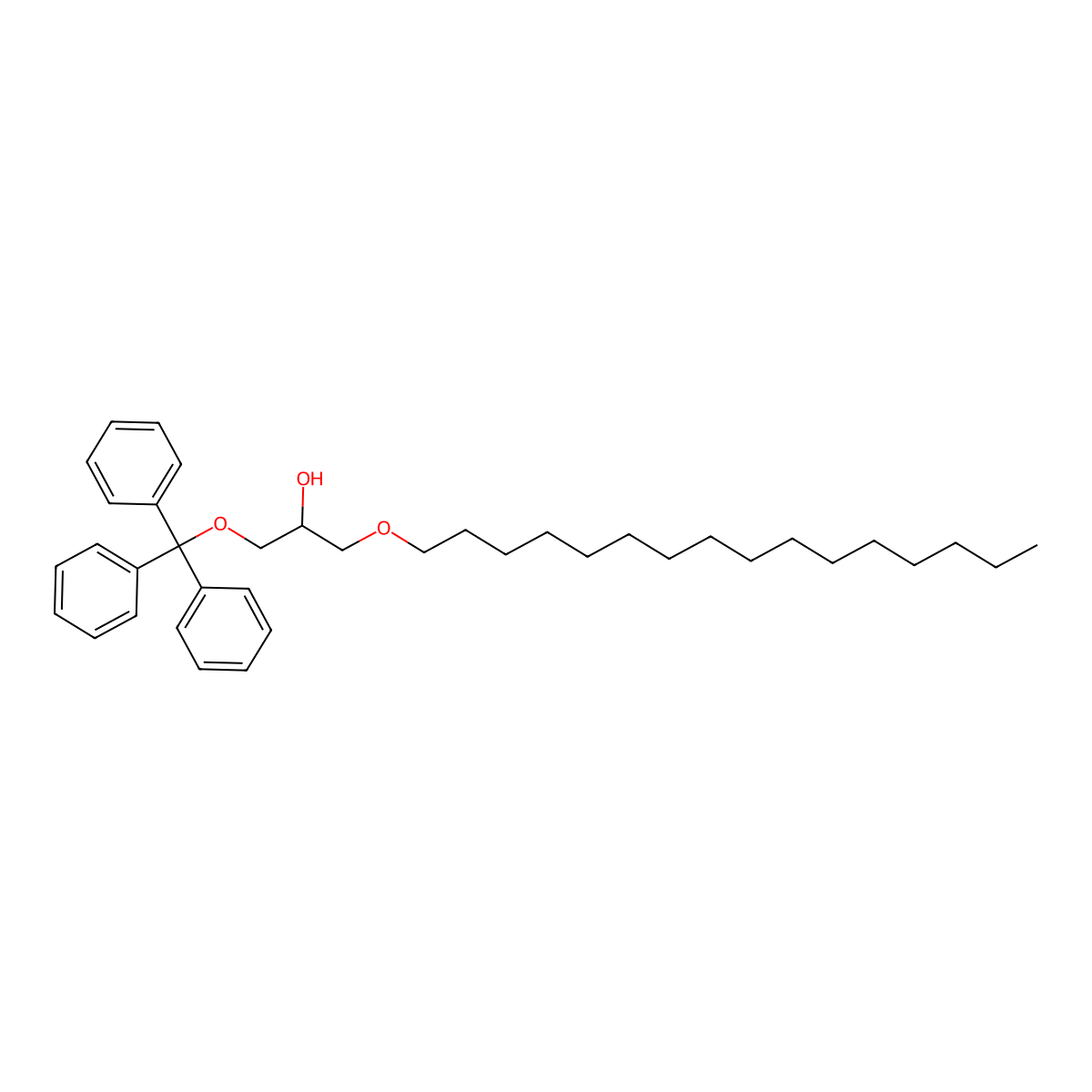 2-Propanol, 1-(hexadecyloxy)-3-(triphenylmethoxy)- molecular structure, CAS 82002-20-8
