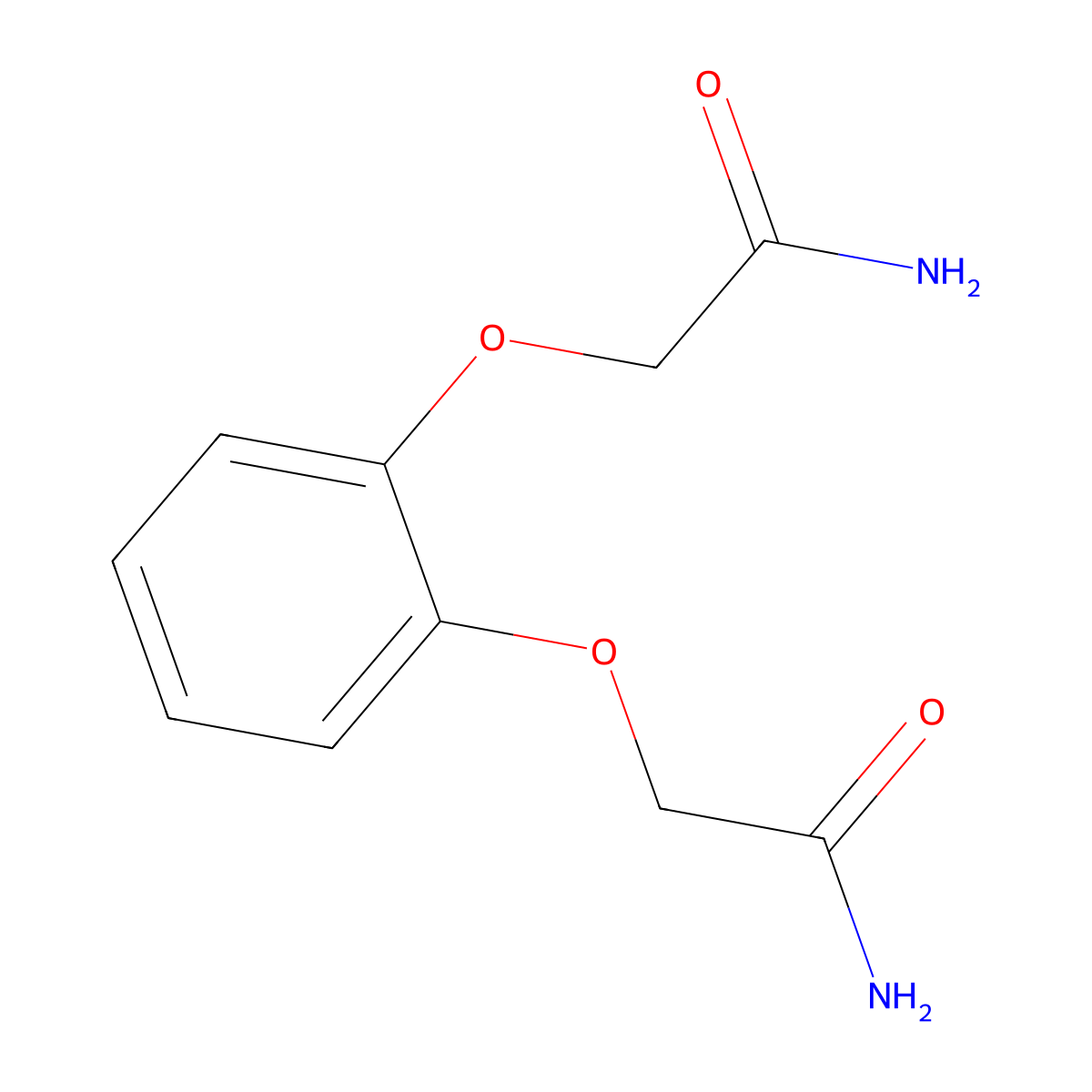 2-Carbamoylmethoxyphenoxyacetamide molecular structure, CAS 82002-59-3