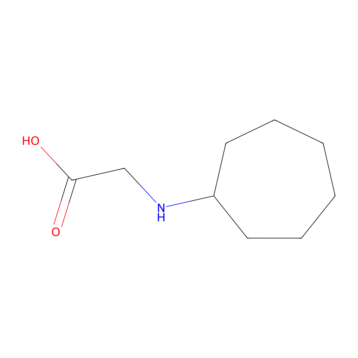 N-cycloheptylglycine molecular structure, CAS 82017-41-2