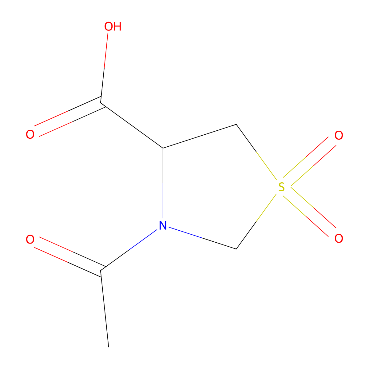 3-Acetyl-1,3-thiazolidine-4-carboxylic acid 1,1-dioxide molecular structure, CAS 82018-04-0
