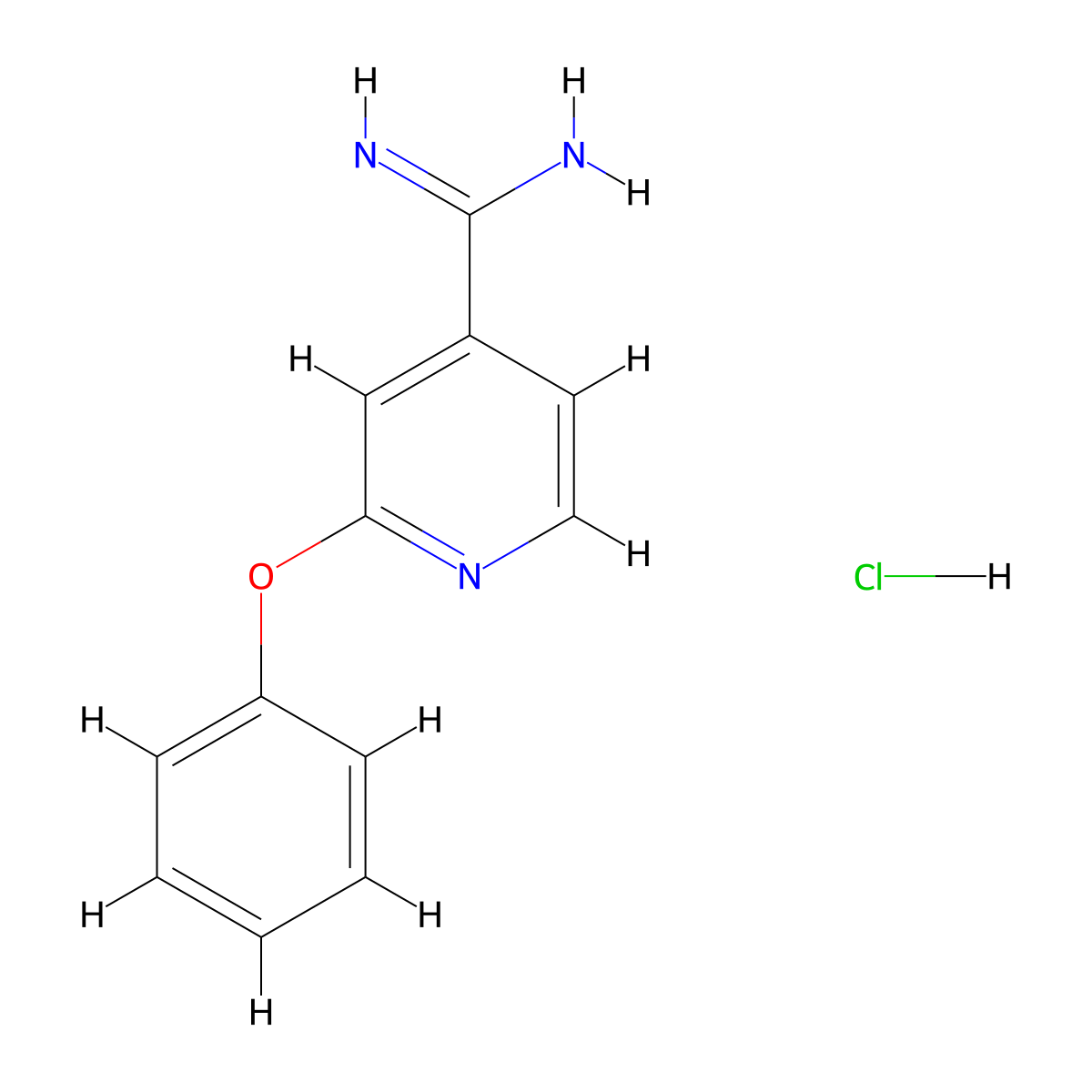 2-Phenoxypyridine-4-carboximidamide hydrochloride molecular structure, CAS 82019-90-7