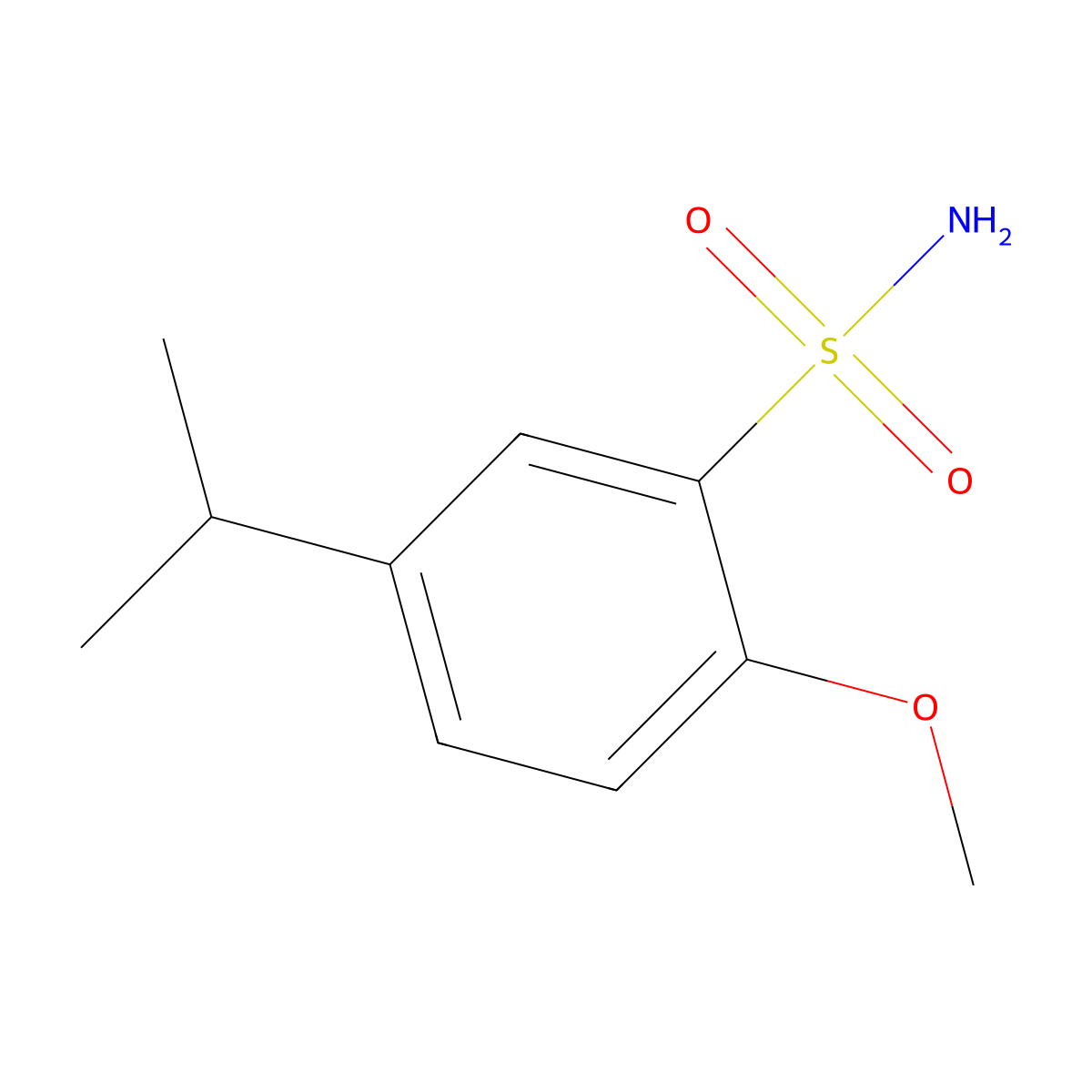 Benzenesulfonamide, 2-methoxy-5-(1-methylethyl)- molecular structure, CAS 82020-45-9