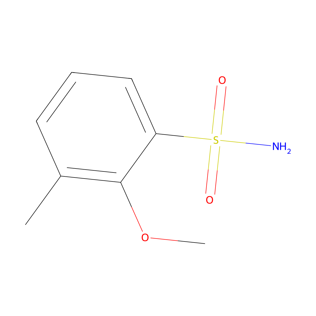 2-Methoxy-3-methylbenzene-1-sulfonamide molecular structure, CAS 82020-47-1