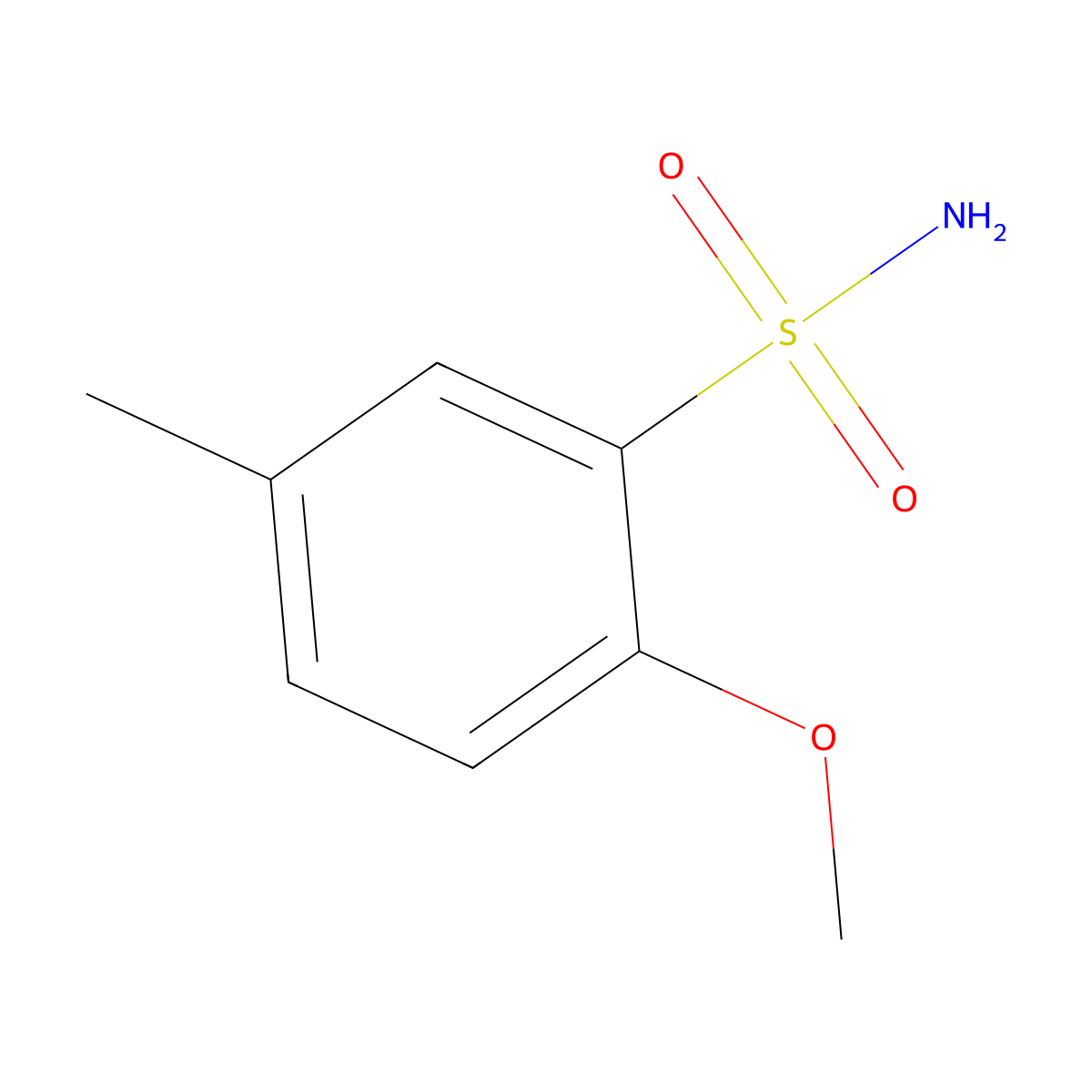 2-Methoxy-5-methylbenzenesulfonamide molecular structure, CAS 82020-49-3