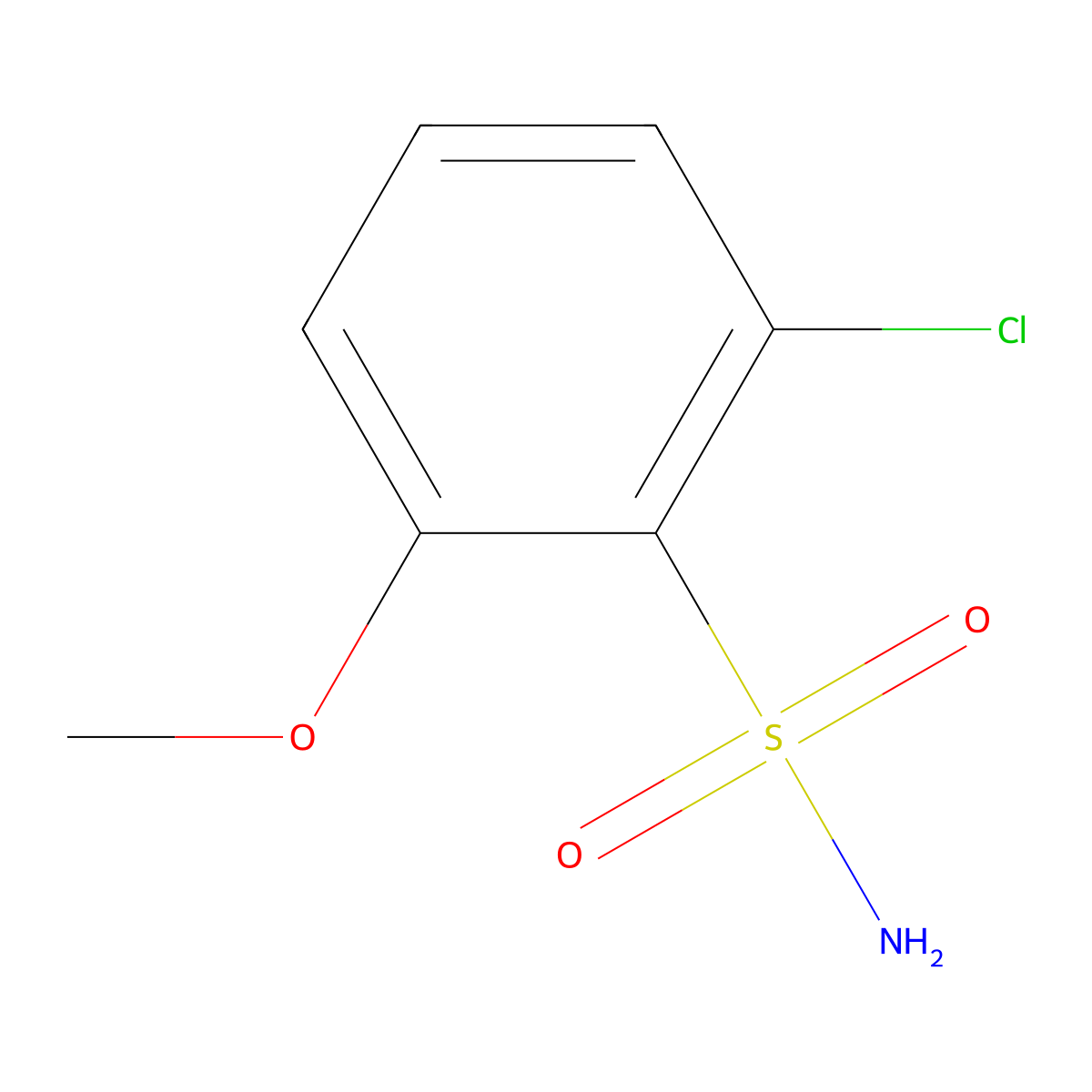 2-Chloro-6-methoxybenzene-1-sulfonamide molecular structure, CAS 82020-50-6
