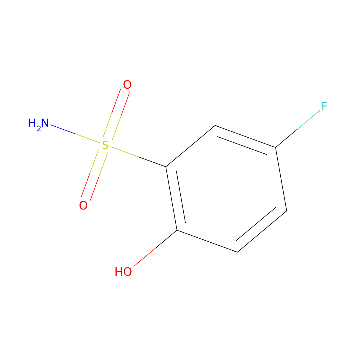 5-Fluoro-2-hydroxybenzenesulfonamide molecular structure, CAS 82020-55-1