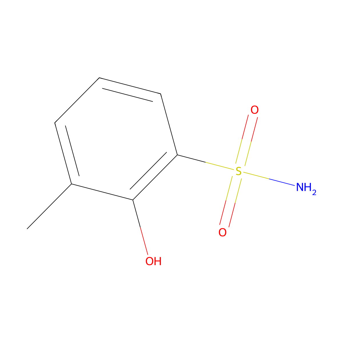 2-Hydroxy-3-methylbenzenesulfonamide molecular structure, CAS 82020-58-4
