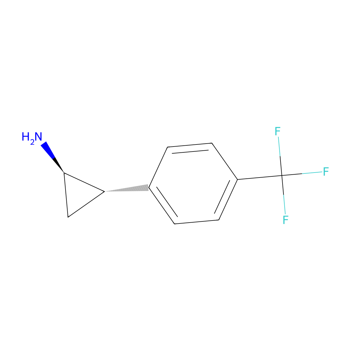 (1R,2S)-2-[4-(trifluoromethyl)phenyl]cyclopropan-1-amine molecular structure, CAS 820207-28-1