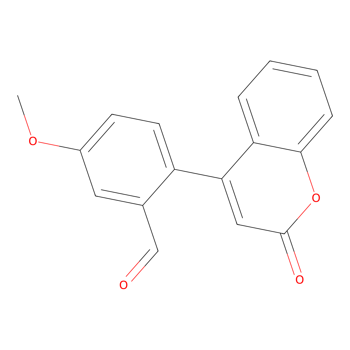 Benzaldehyde, 5-methoxy-2-(2-oxo-2H-1-benzopyran-4-yl)- molecular structure, CAS 820209-50-5