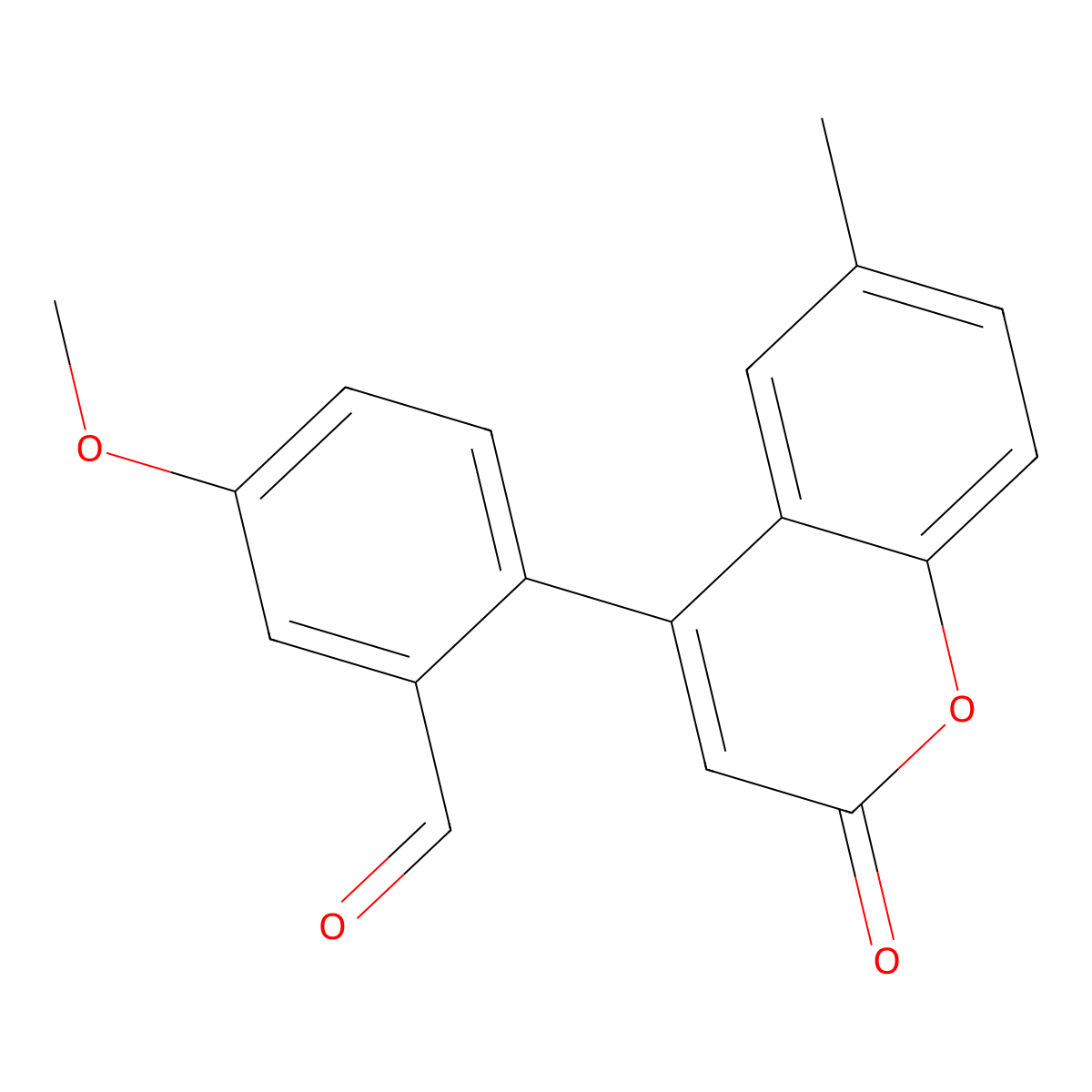 5-Methoxy-2-(6-methyl-2-oxo-2H-1-benzopyran-4-yl)benzaldehyde molecular structure, CAS 820209-61-8