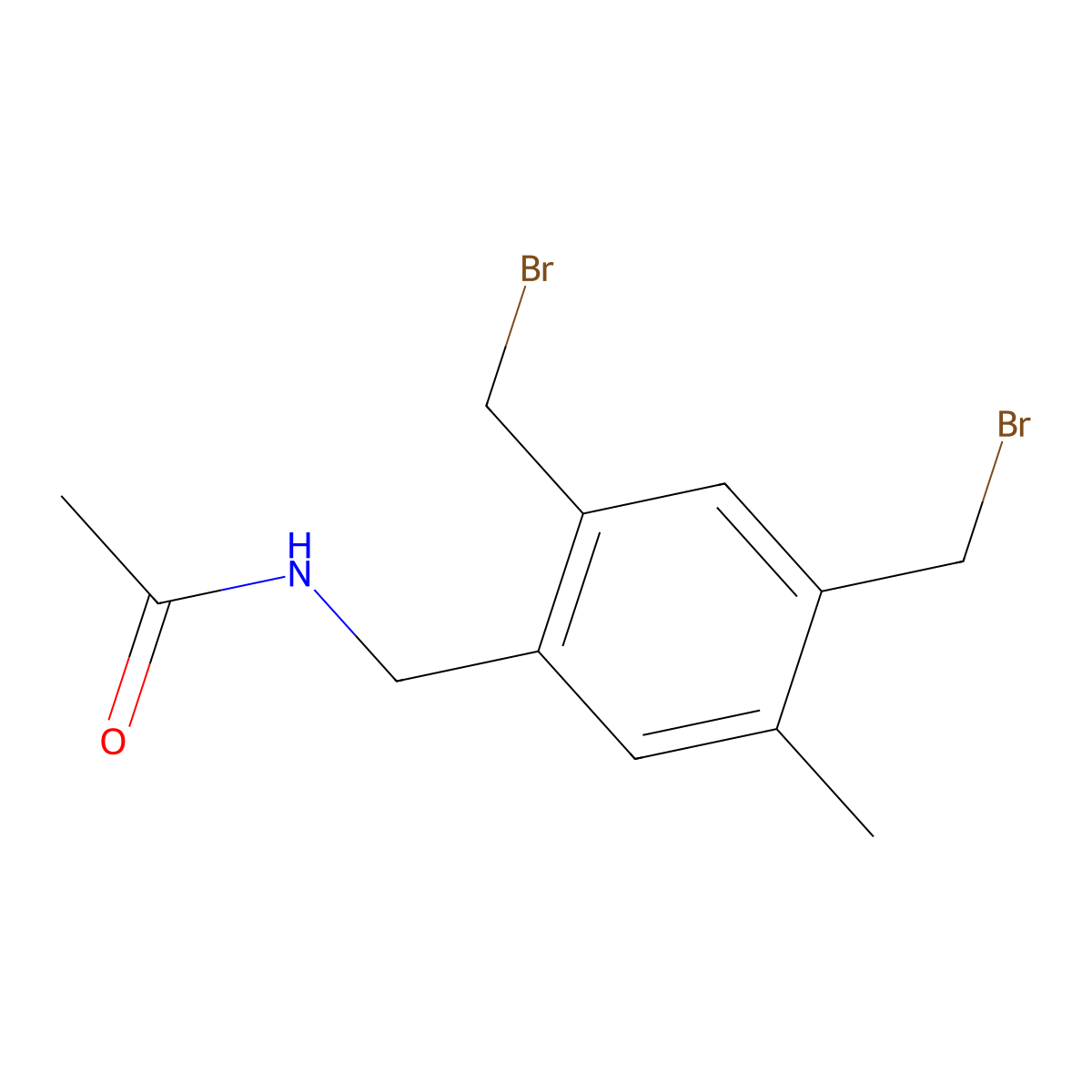 N-[[2,4-bis(bromomethyl)-5-methyl-phenyl]methyl]acetamide molecular structure, CAS 82022-28-4