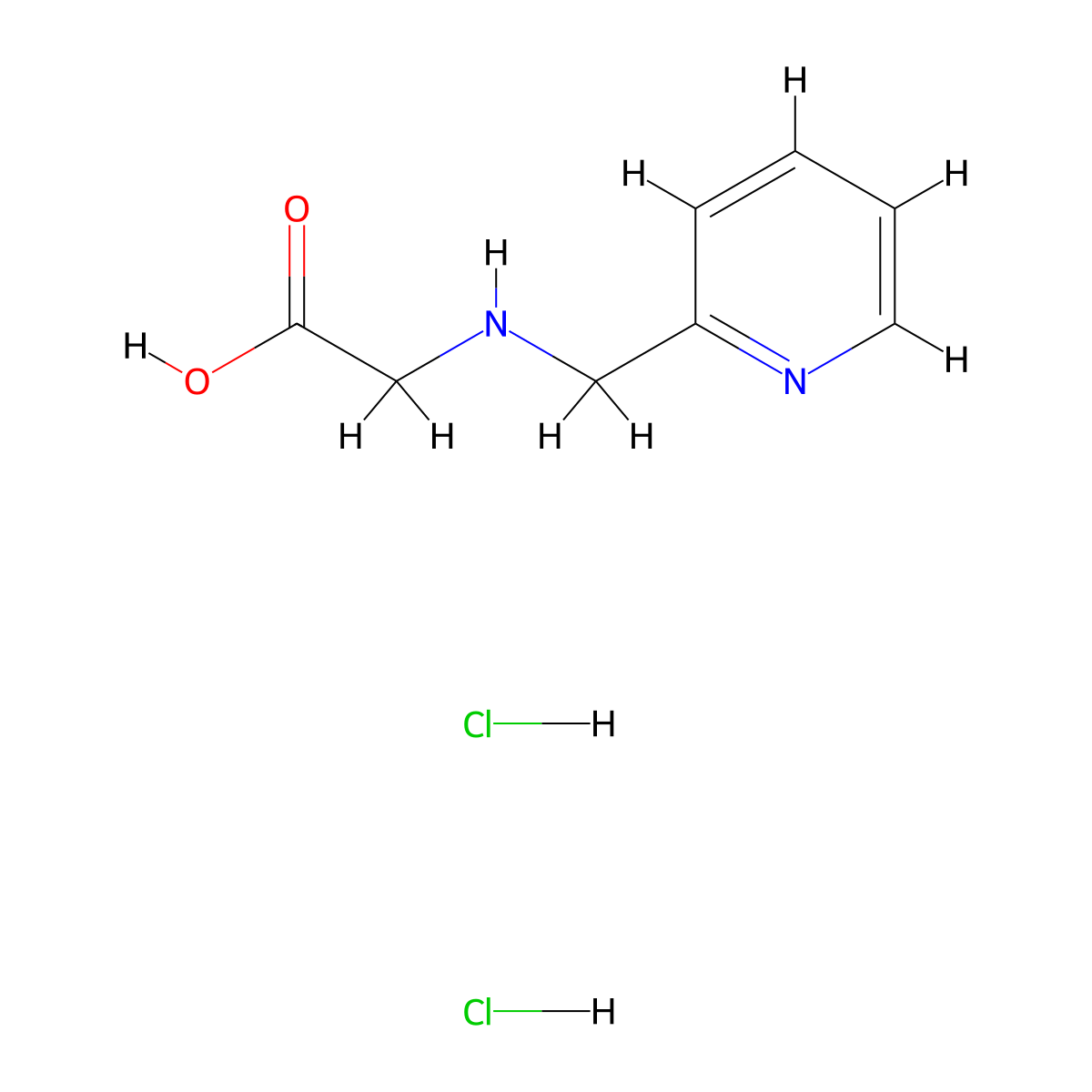 2-[(Pyridin-2-ylmethyl)amino]acetic acid dihydrochloride molecular structure, CAS 820220-92-6