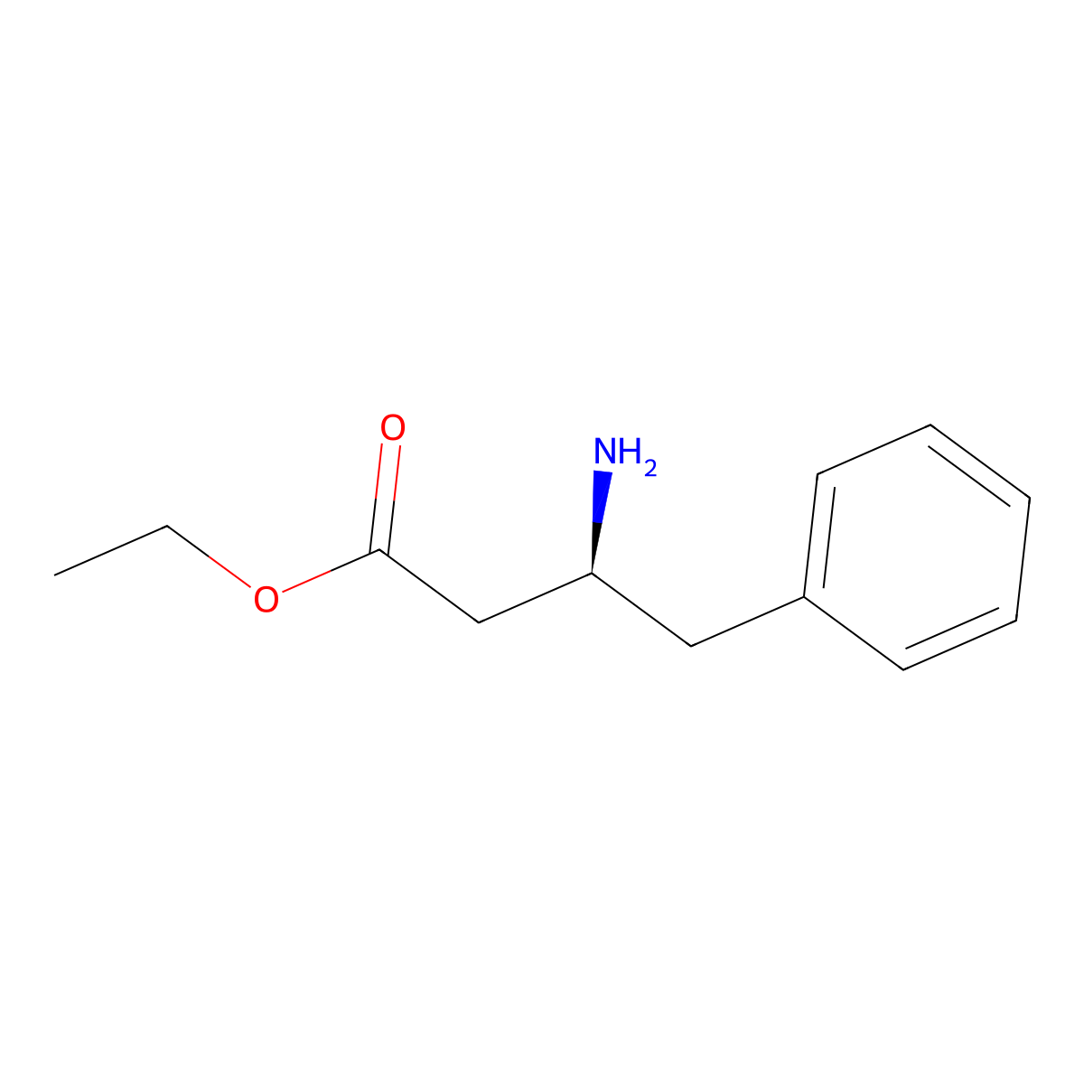 Ethyl (3s)-3-amino-4-phenylbutanoate molecular structure, CAS 820223-86-7