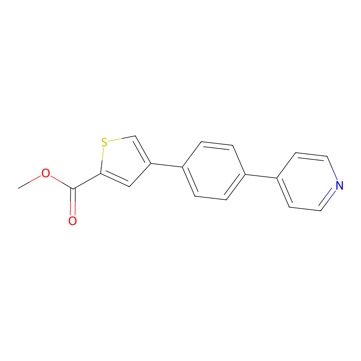 Methyl 4-(4-(pyridin-4-YL)phenyl)thiophene-2-carboxylate molecular structure, CAS 820224-07-5