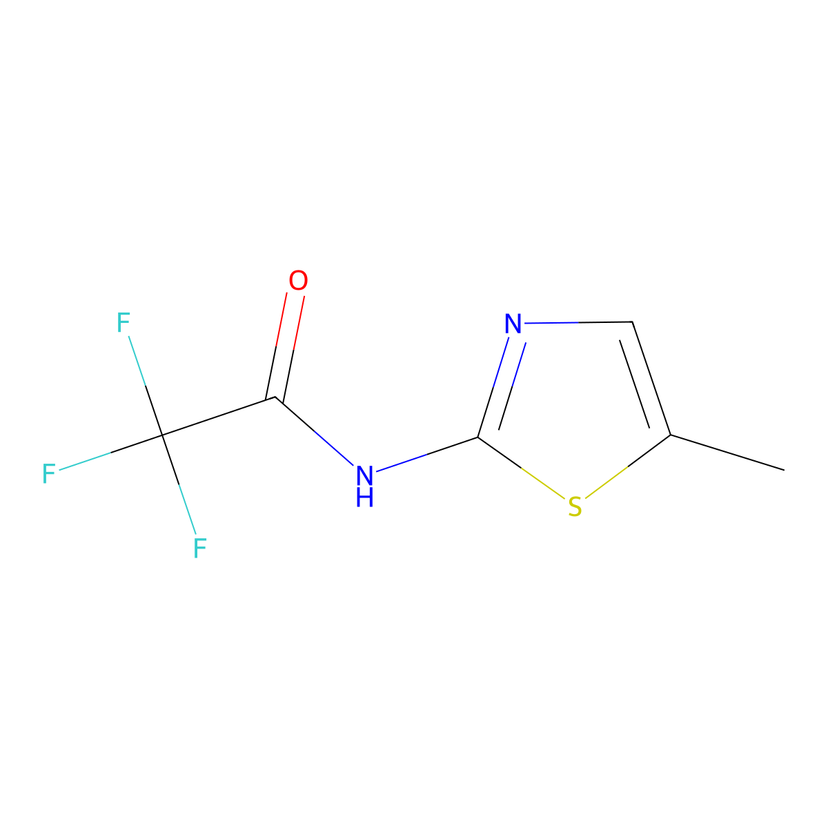 2,2,2-trifluoro-N-(5-methyl-1,3-thiazol-2-yl)acetamide molecular structure, CAS 820230-84-0
