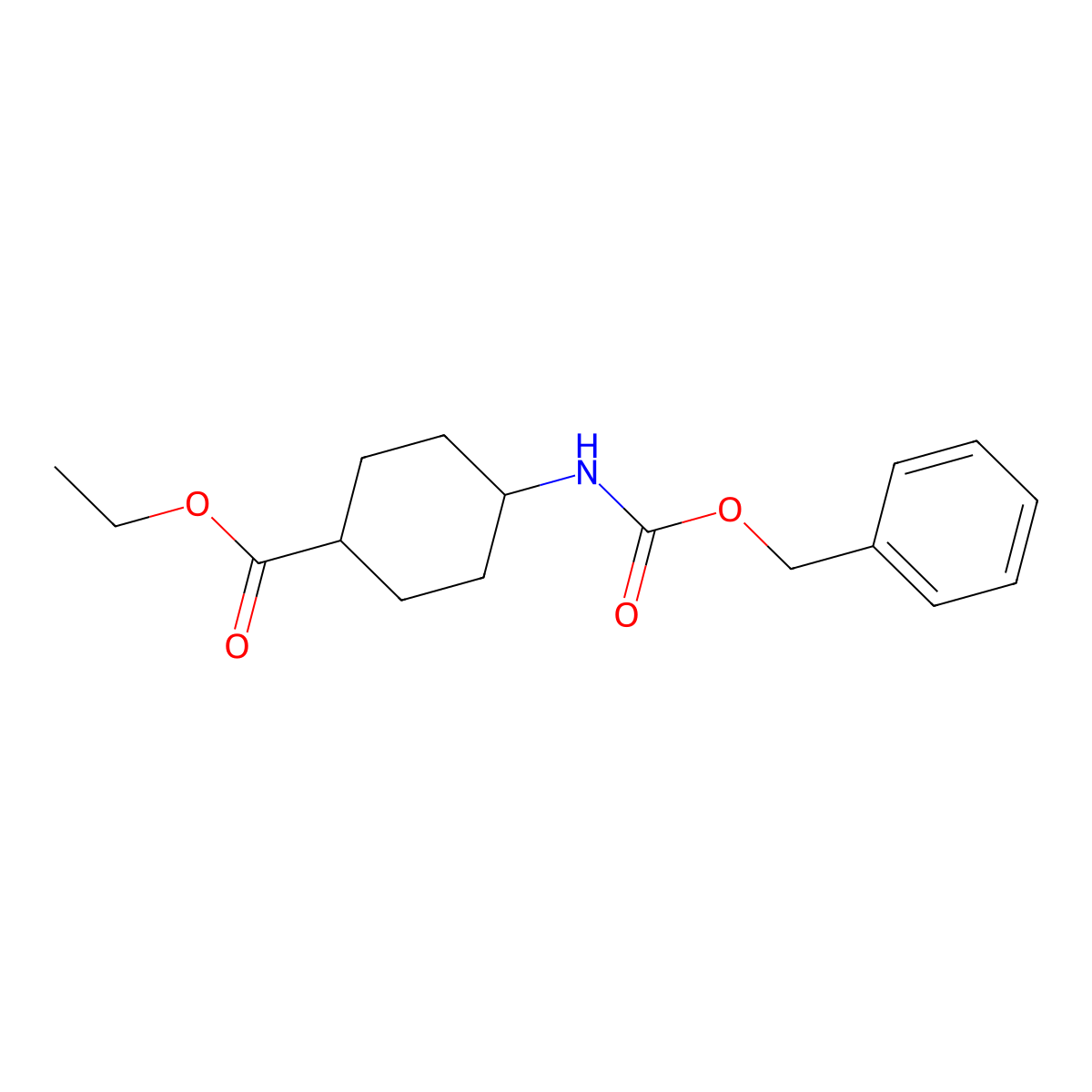 Ethyl 4-(((benzyloxy)carbonyl)amino)cyclohexanecarboxylate molecular structure, CAS 820232-35-7