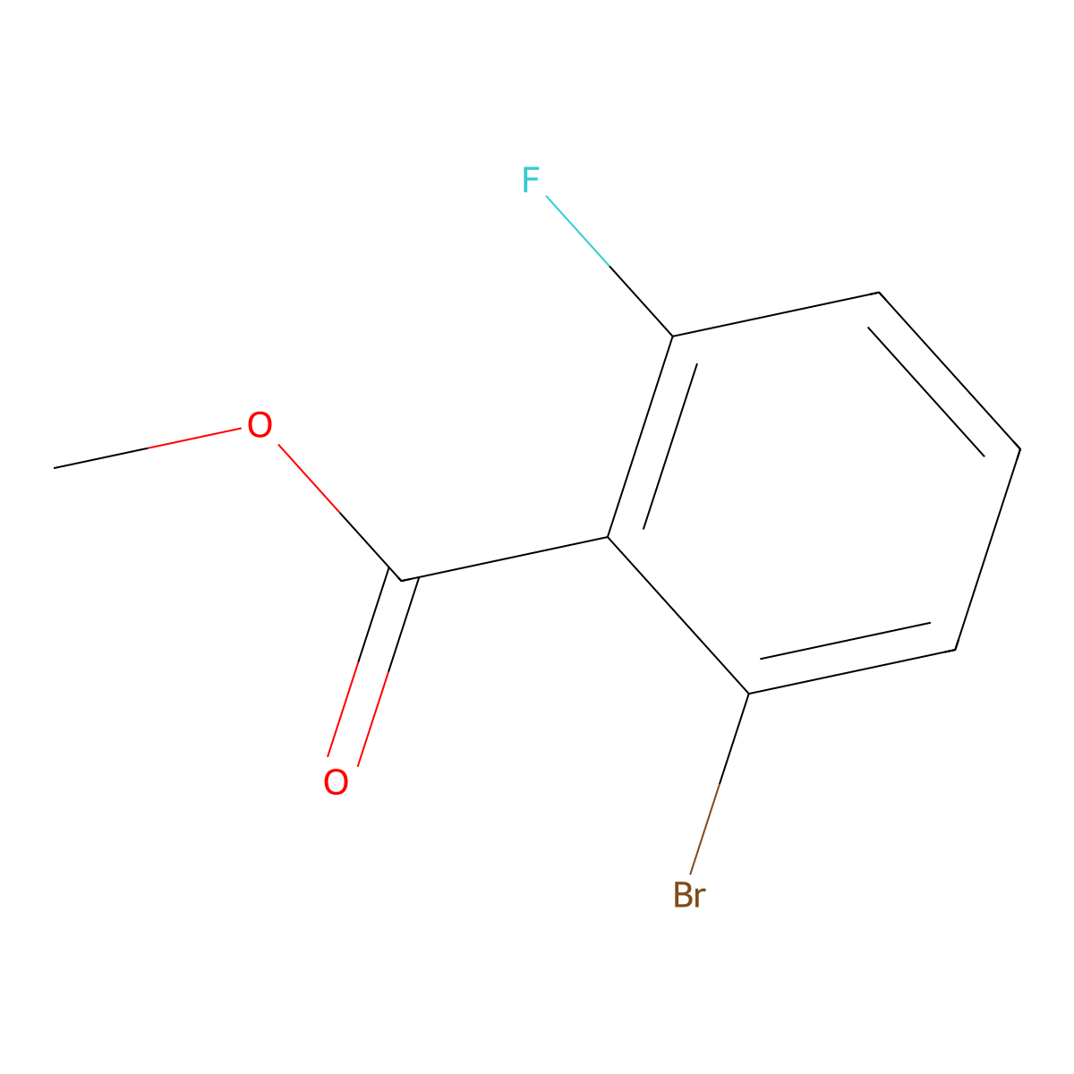 Methyl 2-bromo-6-fluorobenzoate molecular structure, CAS 820236-81-5