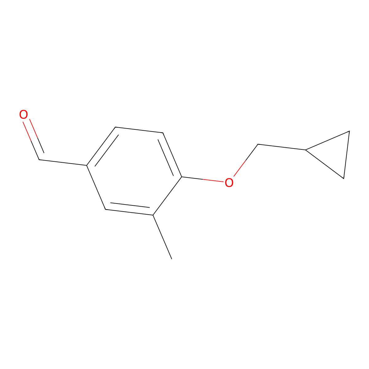 4-(Cyclopropylmethoxy)-3-methylbenzaldehyde molecular structure, CAS 820237-14-7