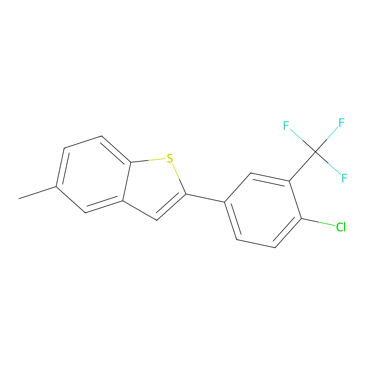 2-[4-Chloro-3-(trifluoromethyl)phenyl]-5-methyl-1-benzothiophene molecular structure, CAS 820240-89-9