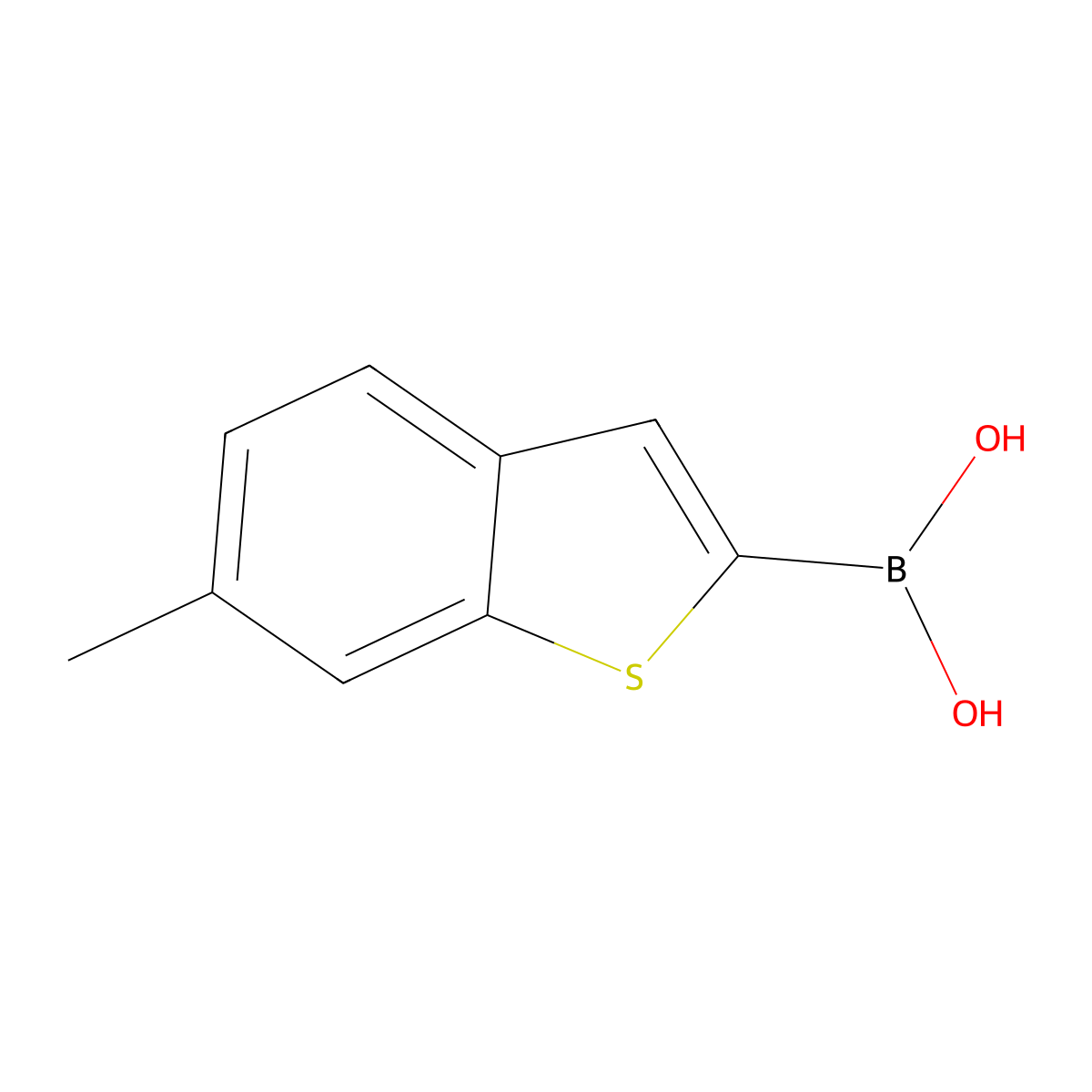(6-Methylbenzo[b]thiophen-2-yl)boronic acid molecular structure, CAS 820240-91-3