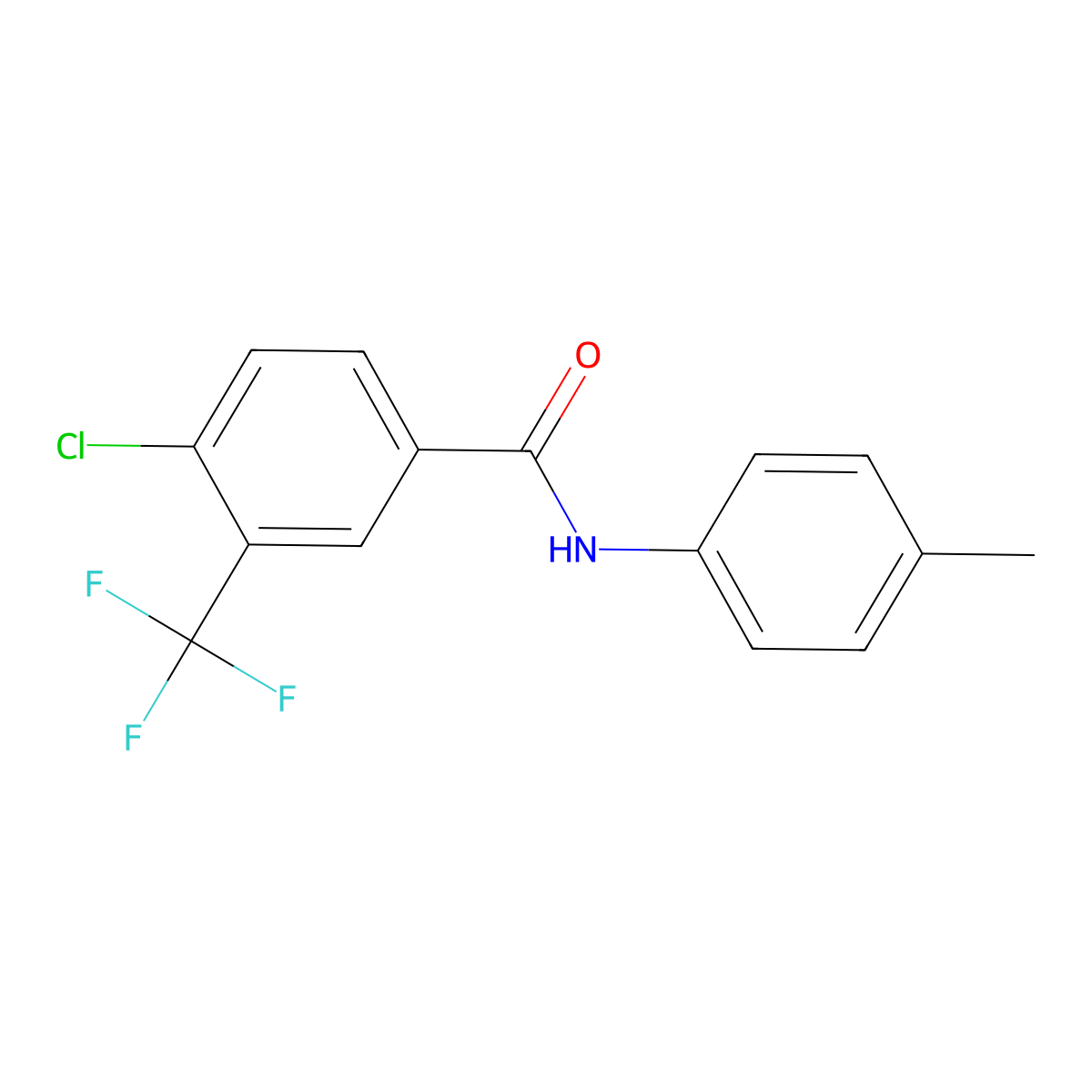4-Chloro-N-(4-methylphenyl)-3-(trifluoromethyl)benzamide molecular structure, CAS 820241-02-9