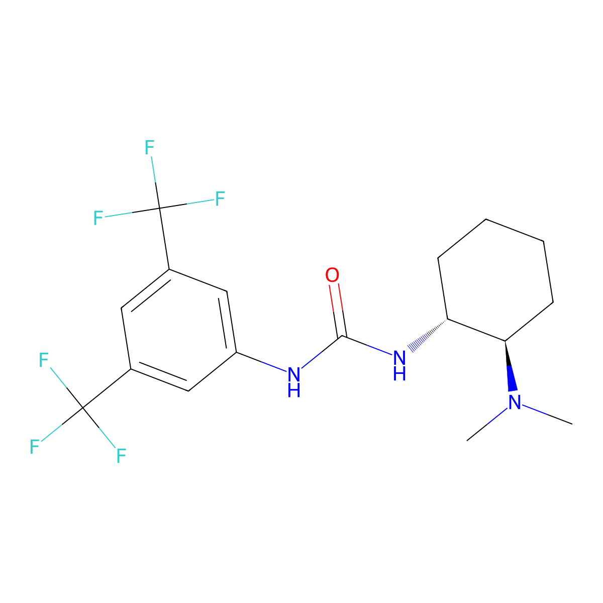 1-(3,5-Bis(trifluoromethyl)phenyl)-3-((1R,2R)-2-(dimethylamino)cyclohexyl)urea molecular structure, CAS 820242-14-6