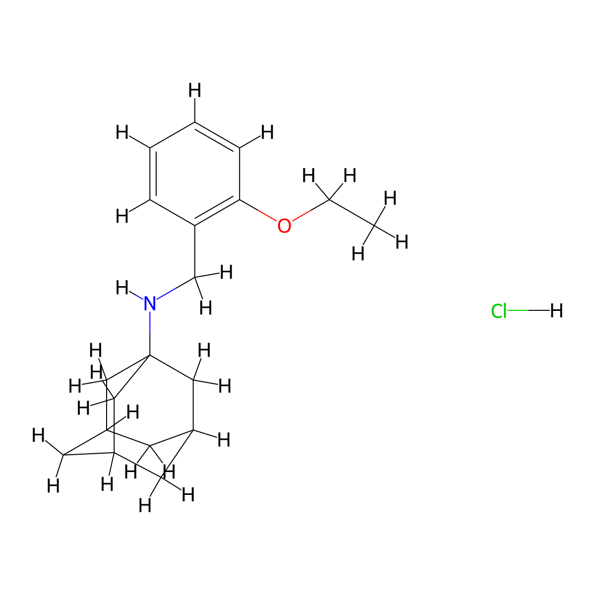 Adamantan-1-yl-(2-ethoxybenzyl)amine hydrochloride molecular structure, CAS 820245-50-9