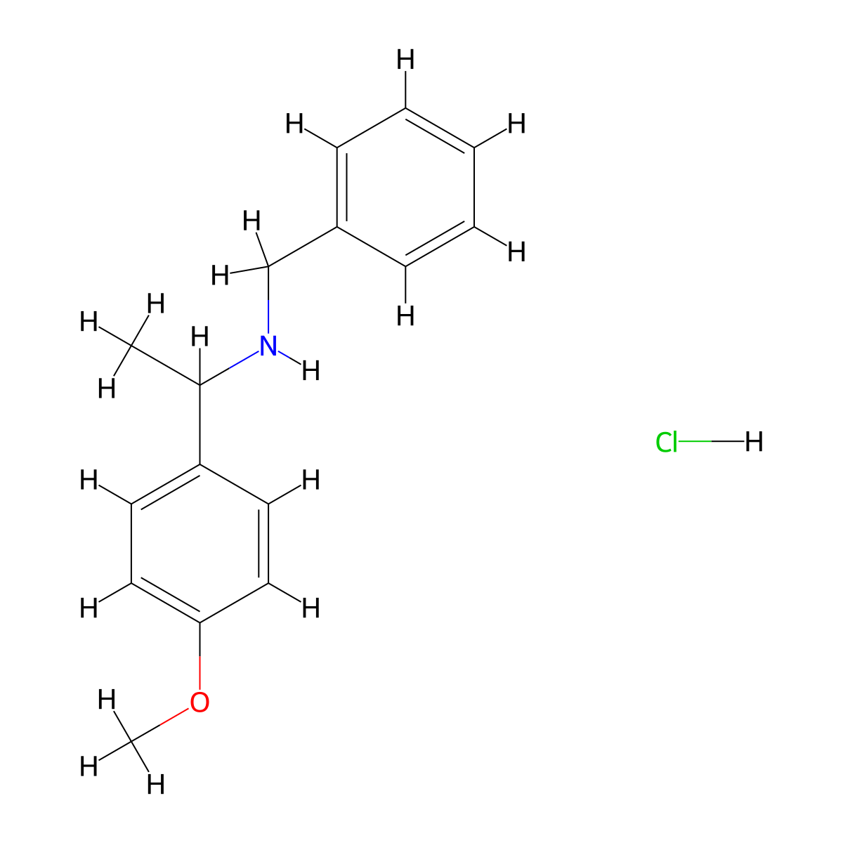 Benzyl-[1-(4-methoxyphenyl)ethyl]amine hydrochloride molecular structure, CAS 820245-51-0