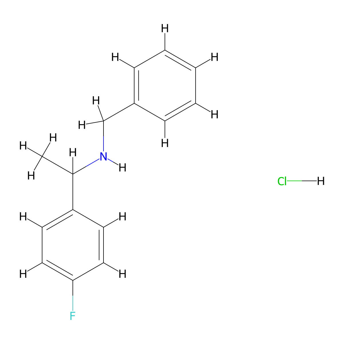 Benzyl-[1-(4-fluoro-phenyl)-ethyl]-amine hydrochloride molecular structure, CAS 820245-52-1