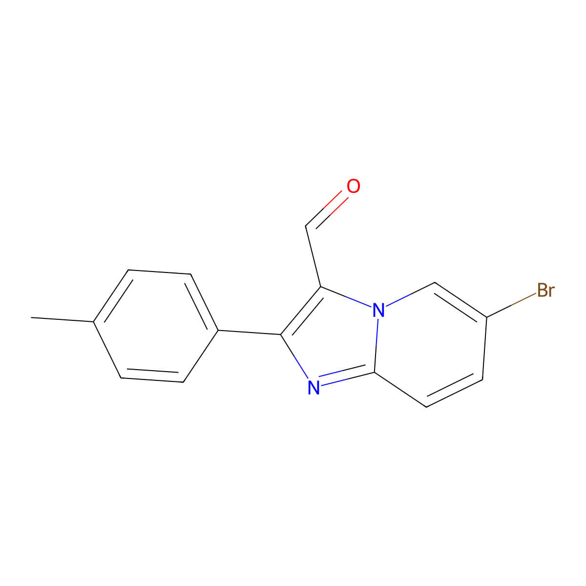 6-Bromo-2-p-tolyl-imidazo[1,2-a]pyridine-3-carboxaldehyde molecular structure, CAS 820245-77-0
