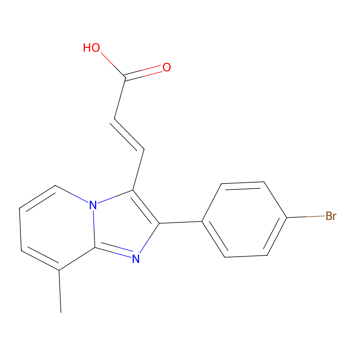 3-(2-(4-Bromophenyl)-8-methylimidazo[1,2-a]pyridin-3-yl)acrylic acid molecular structure, CAS 820245-82-7