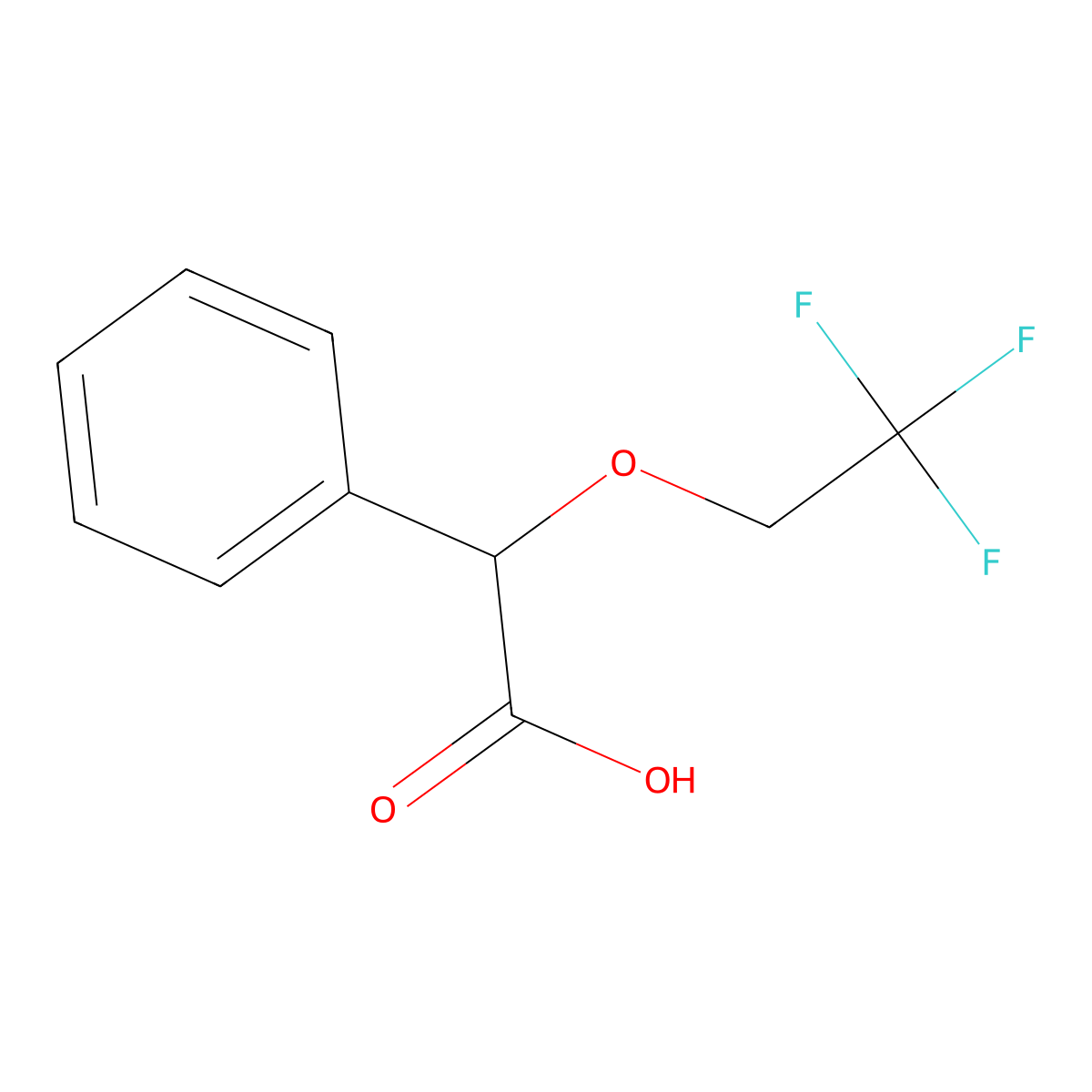 2-Phenyl-2-(2,2,2-trifluoroethoxy)acetic acid molecular structure, CAS 82027-57-4