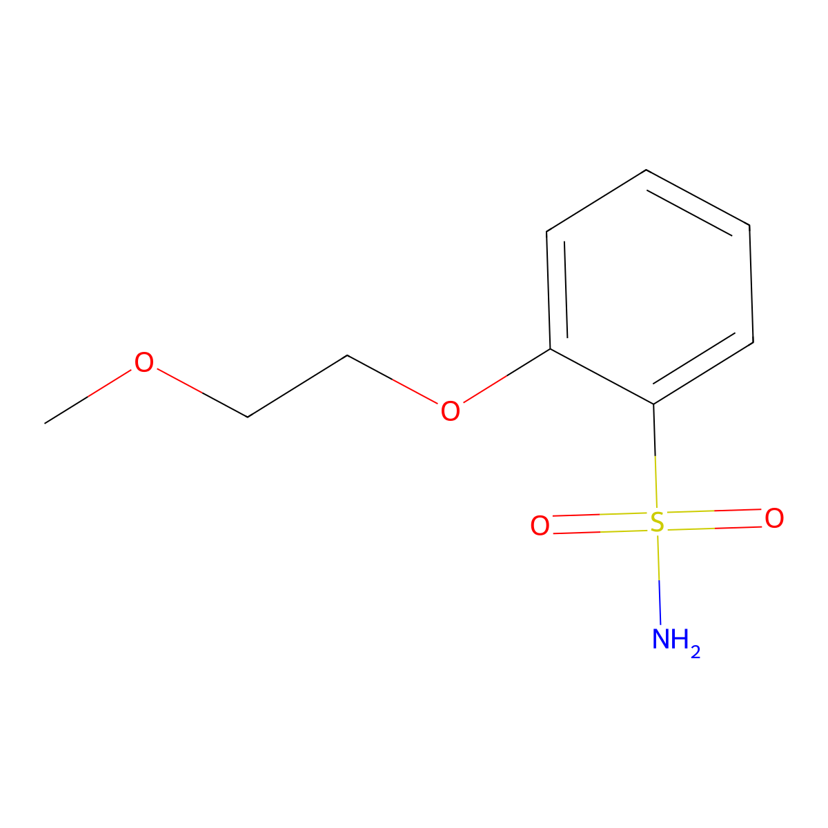 2-(2-Methoxyethoxy)benzenesulfonamide molecular structure, CAS 82031-33-2