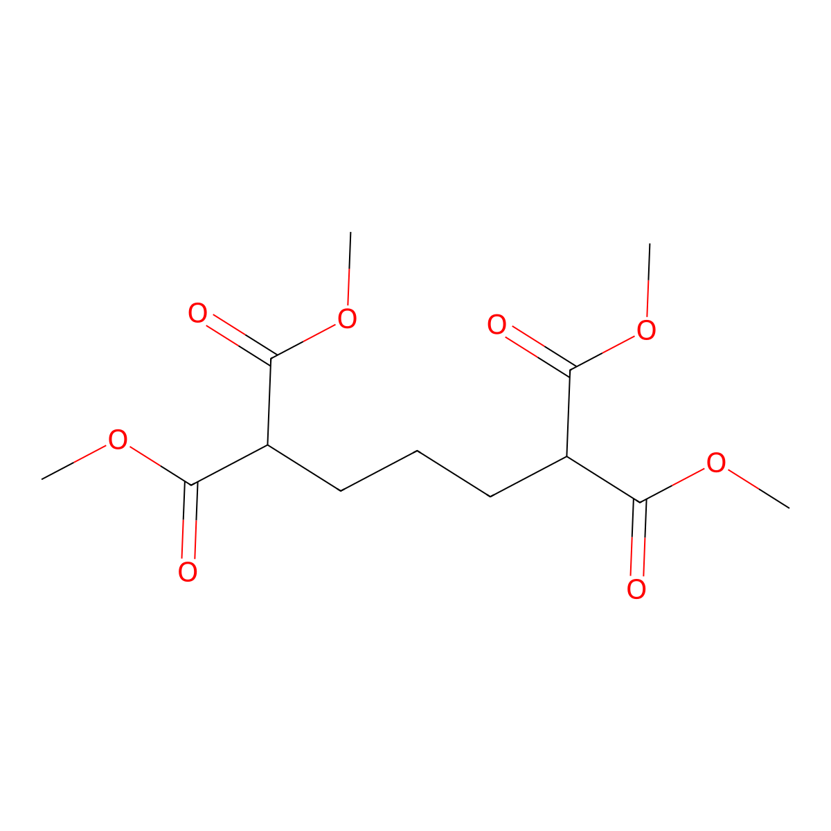 Tetramethyl pentane-1,1,5,5-tetracarboxylate molecular structure, CAS 82031-49-0