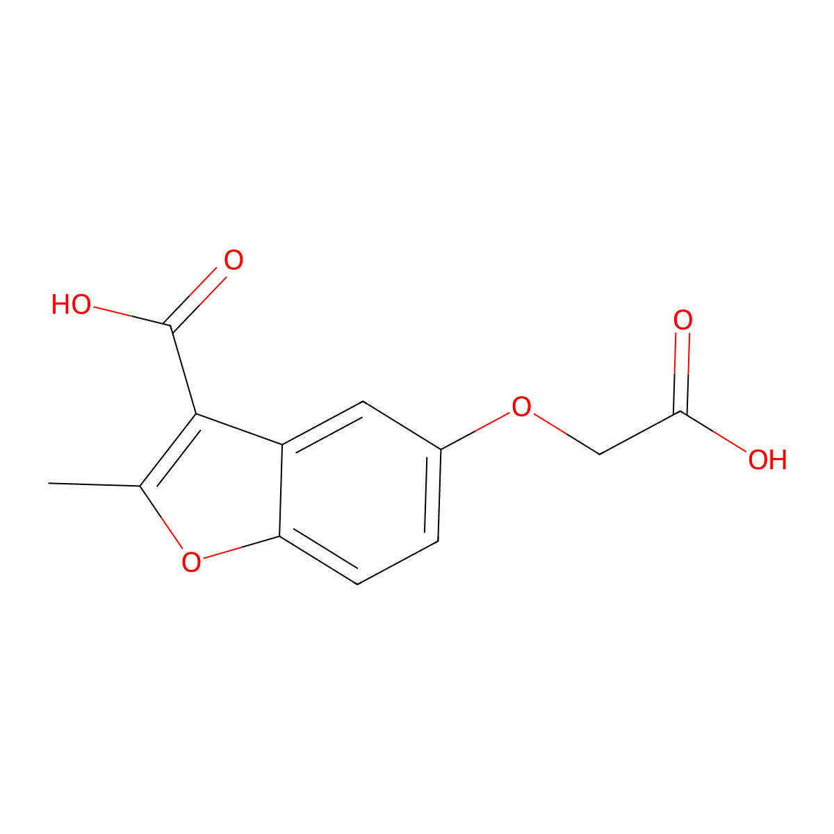 5-(Carboxymethoxy)-2-methyl-1-benzofuran-3-carboxylic acid molecular structure, CAS 82039-80-3