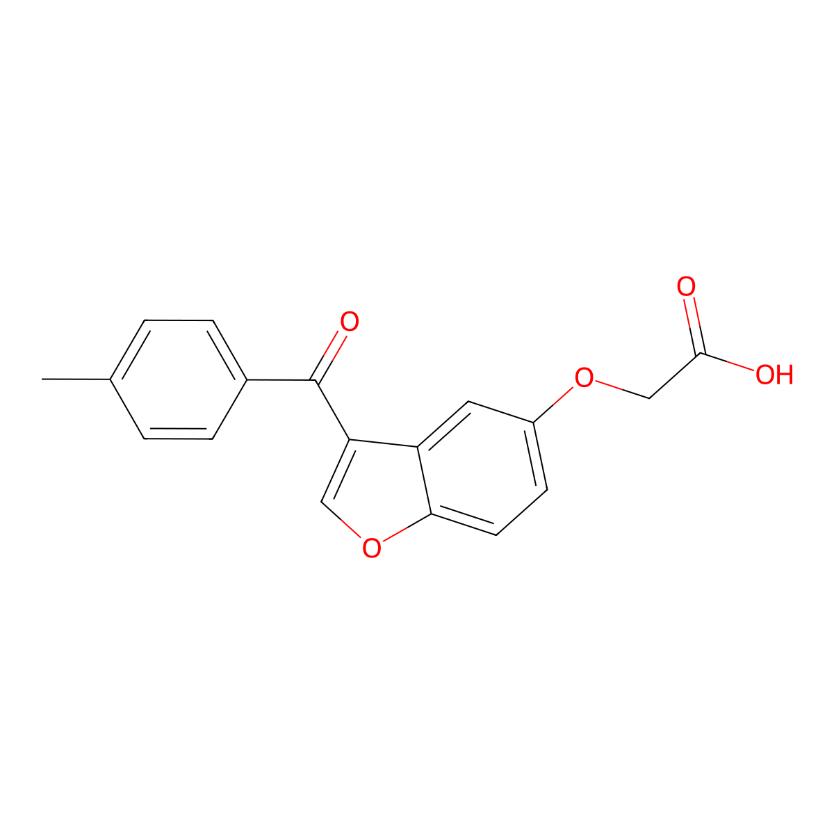 Benzofuran, 5-(hydroperoxyacetyl)-3-(p-toluoyl)- molecular structure, CAS 82039-82-5