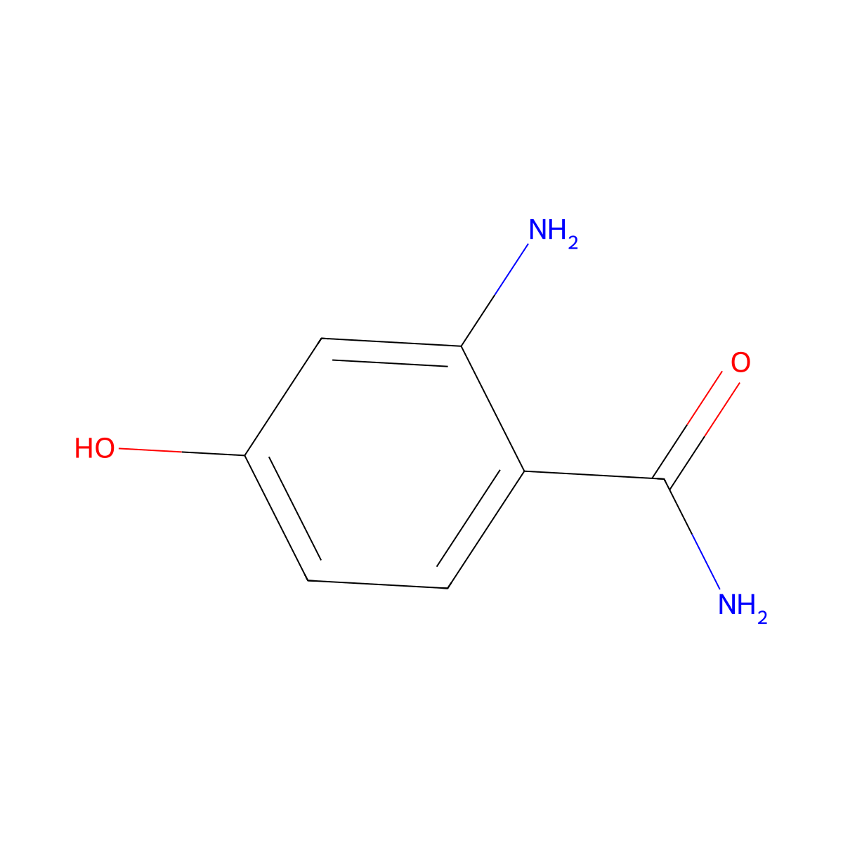 2-Amino-4-hydroxybenzamide molecular structure, CAS 82049-00-1