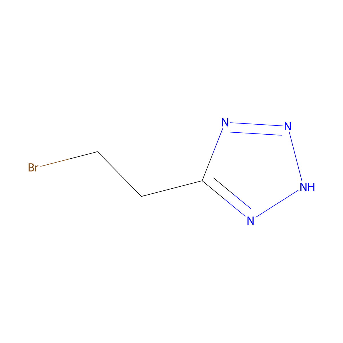 5-(2-bromoethyl)-1H-tetrazole molecular structure, CAS 82049-79-4