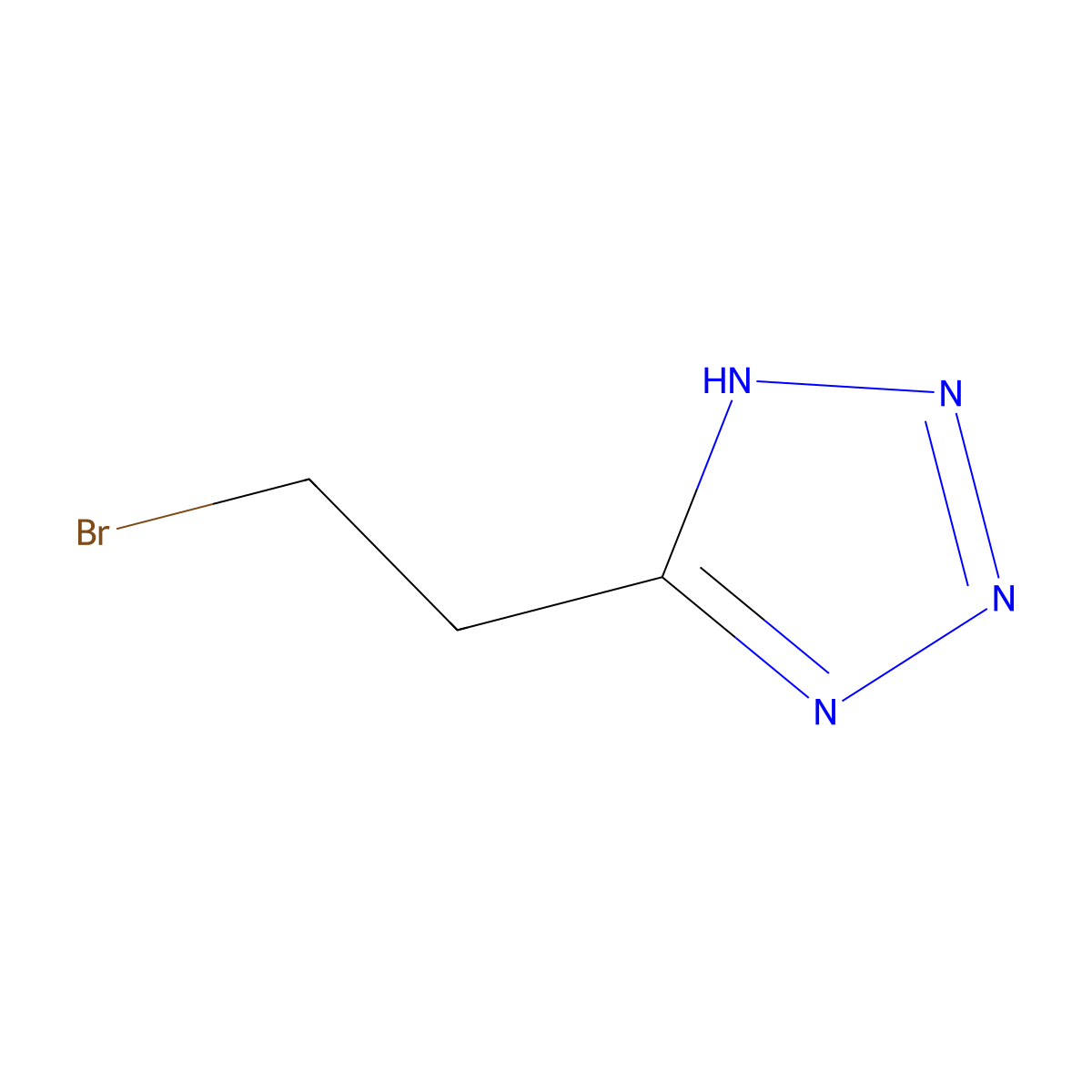 5-(2-bromoethyl)-1H-tetrazole molecular structure, CAS 82049-79-4