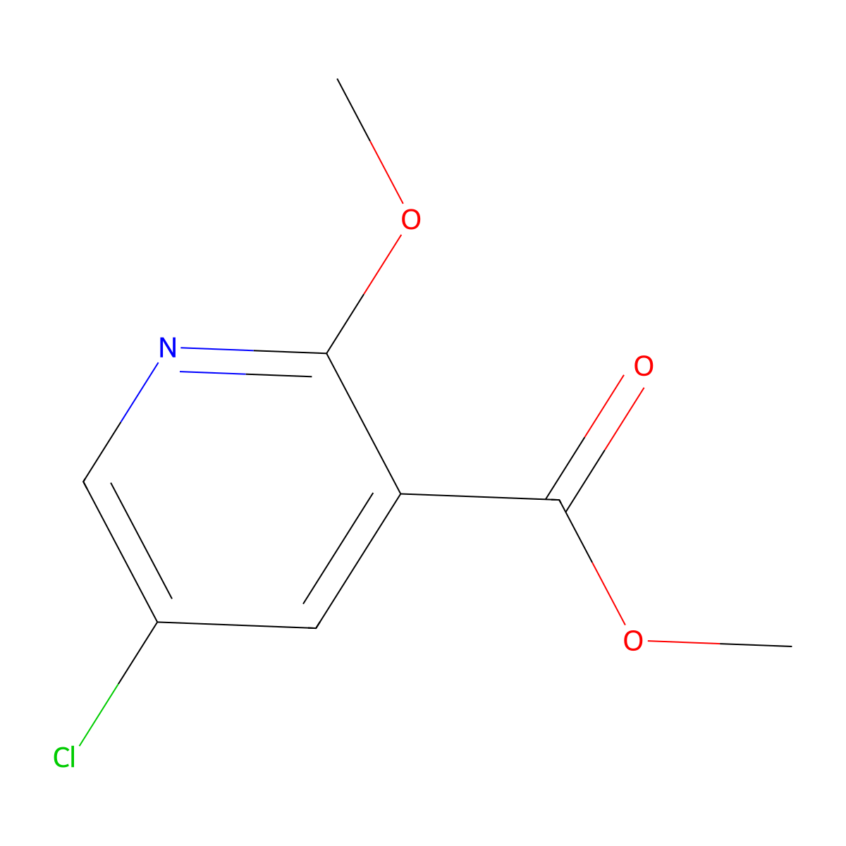 Methyl 5-chloro-2-methoxynicotinate molecular structure, CAS 82060-51-3