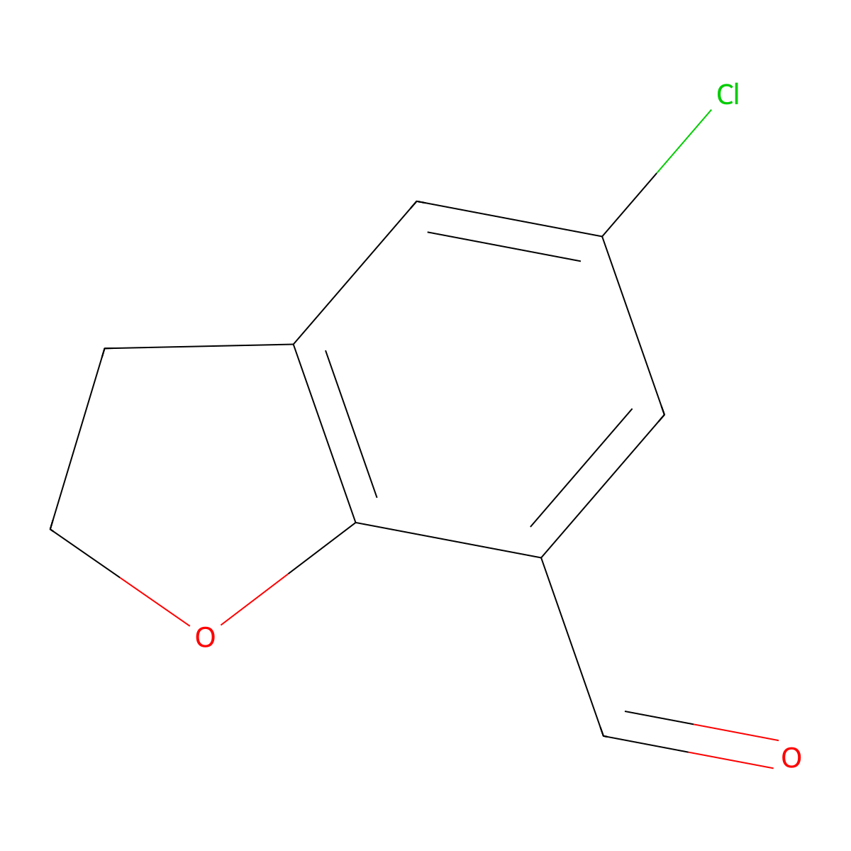 5-Chloro-2,3-dihydro-1-benzo[b]furan-7-carbaldehyde molecular structure, CAS 82060-93-3
