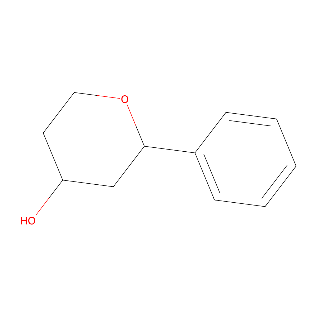 2-Phenyloxan-4-ol molecular structure, CAS 82065-19-8