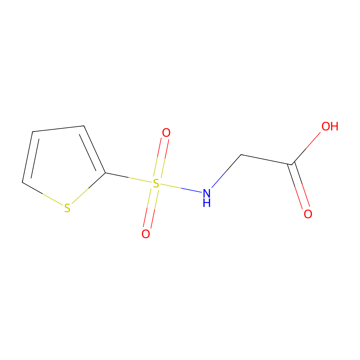 2-(Thiophene-2-sulfonamido)acetic acid molecular structure, CAS 82068-09-5