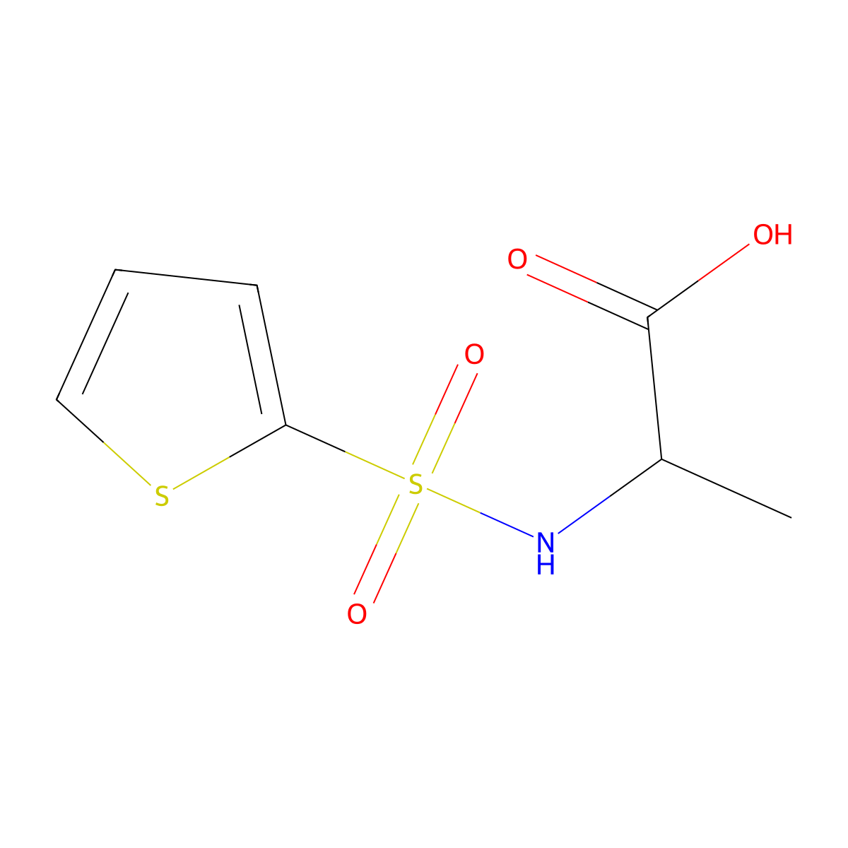 2-(Thiophene-2-sulfonamido)propanoic acid molecular structure, CAS 82068-11-9